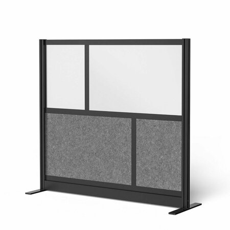 LUXOR Modular Wall Room Divider System - Black Frame - 53in. x 48in. Starter Wall with Whiteboard MW-5348-FWCGB